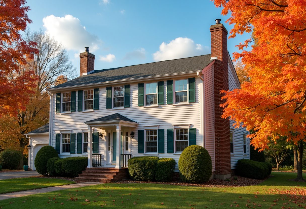 Two-storey home with a restored brick chimney — College Park